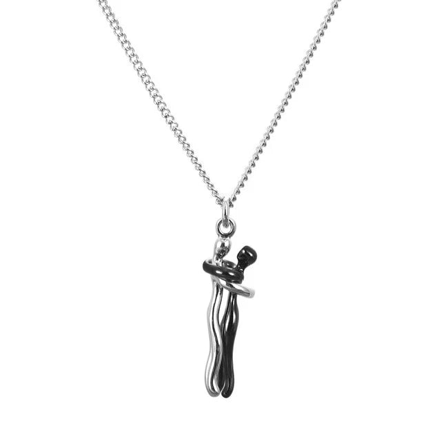 Unity Necklace | Romantic Love Couple Hug Metal Plated Necklace | Couple Together Forever | Gift for Couples | Unity Necklace in Pakistan