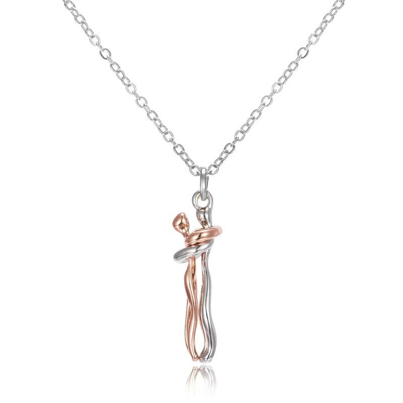 Unity Necklace | Romantic Love Couple Hug Metal Plated Necklace | Couple Together Forever | Gift for Couples | Unity Necklace in Pakistan
