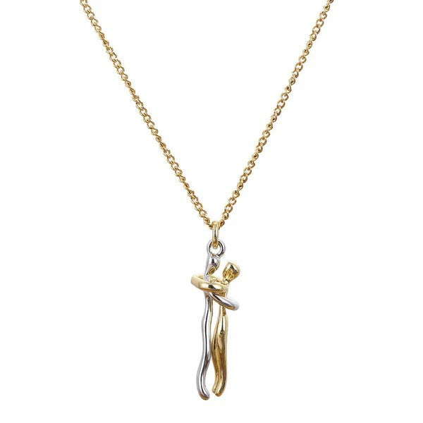 Unity Necklace | Romantic Love Couple Hug Metal Plated Necklace | Couple Together Forever | Gift for Couples | Unity Necklace in Pakistan